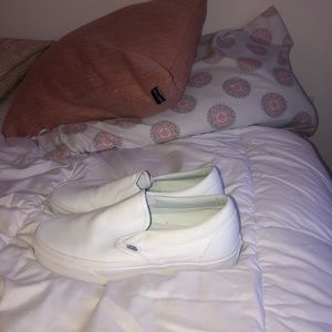 White slip on vans